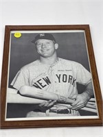 Black & White Autographed Mickey Mantle