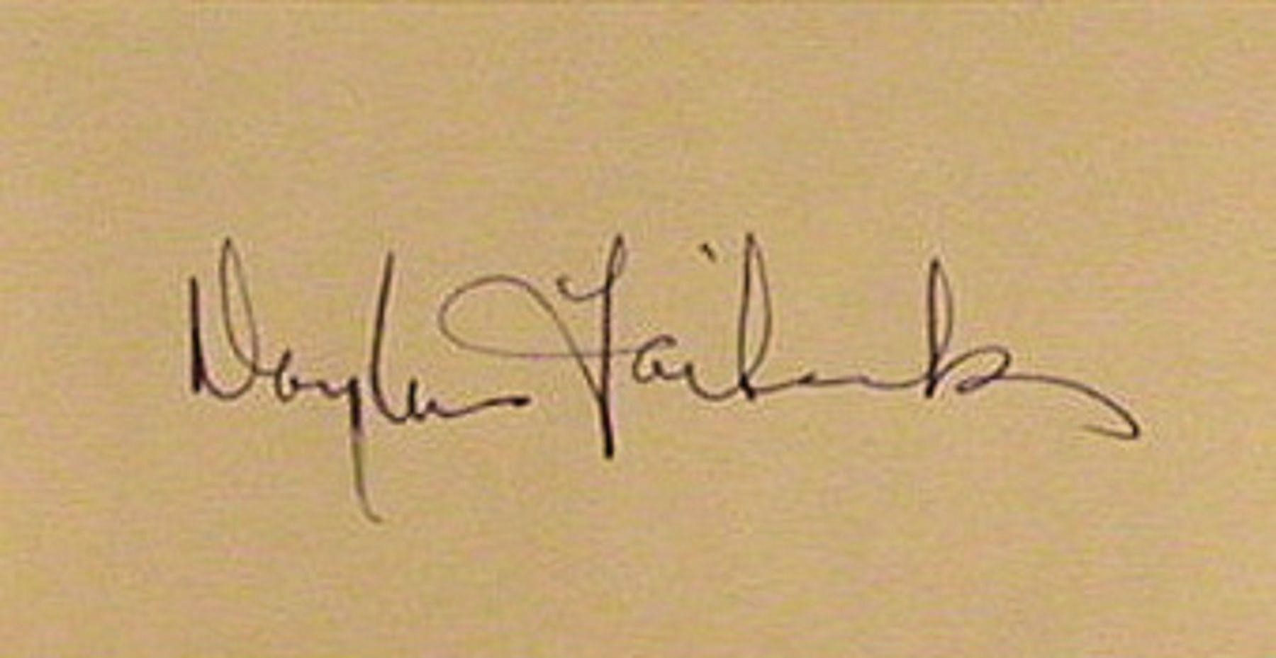 Douglas Fairbanks signature slip