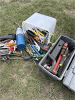 Hitch, pipe wrench and asst tools