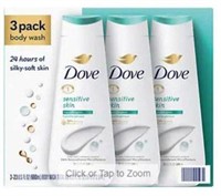 Dove Sensitive Skin Body Wash, 3-pack