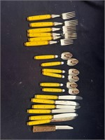Vintage Yellow Silverware