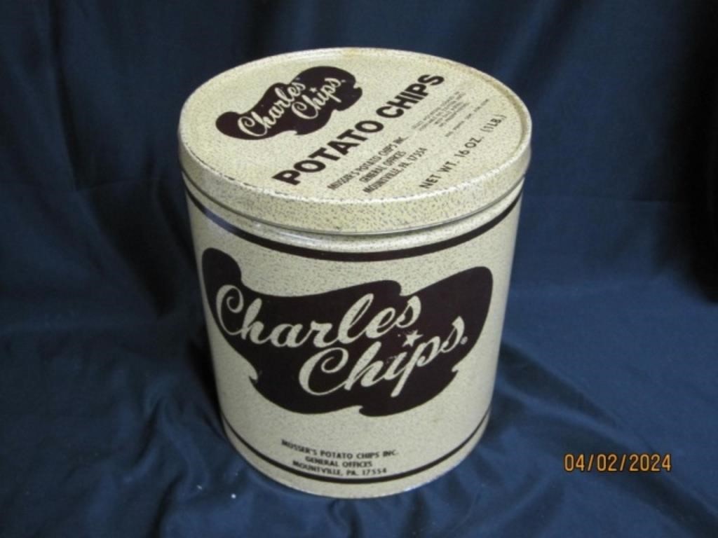 Vintage Charles Chips 1 Lb Tin