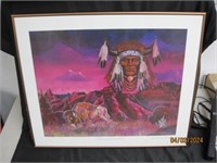 Native American Framed Artwork W Coa