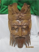 Hand Carved Wood Chinese Emperor Mask