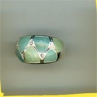 Sterling Ring S8 Inlaid Gems