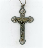 2” Crucifix Cross Italy Sterling Chain 18”