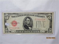 $5 Red Seal Bill 1928