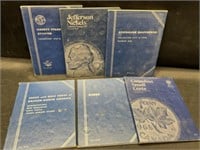 6 Different Empty Whitman Blue Coin Books
