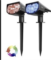 2 pack LED Solar Spotlights Colour Change