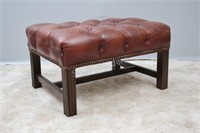 Leather Tufted Ottoman