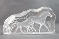 Frosted Glass Horse Sculpture Figurine