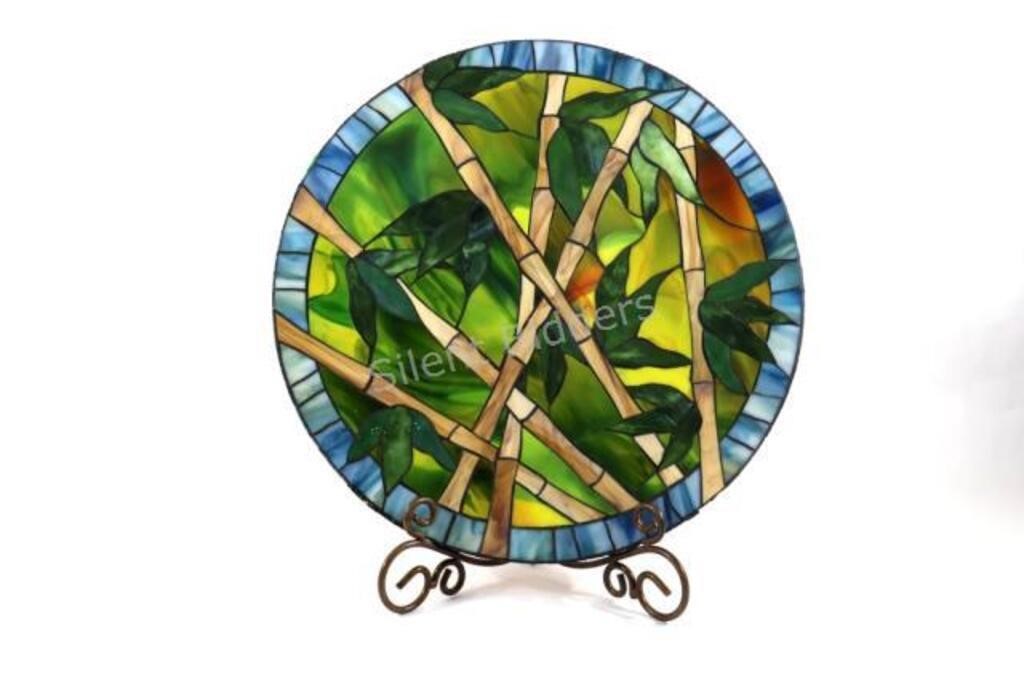 Artisian Hand Crafted 22" Stain Glass Bamboo Art