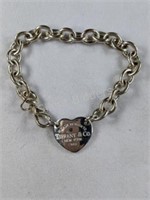 Tiffany & Co Chain Link Bracelet & Charm