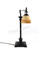 Modern Bronze Heavy Swirl Glass Desk Lamp