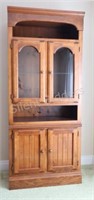 Sectional Wood Book Case with Glass Display Area