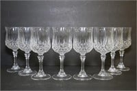 (8) Wine Glasses Longchamp Crystal