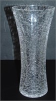 11” Crackle Glass Vase