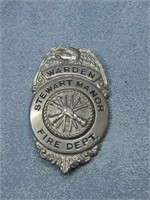 Vtg Fire Department Warden Badge