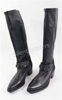 Ladies Leather Black High Boot- France