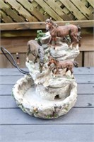 Two Piece Horse Resin Water Fountain - Table Top