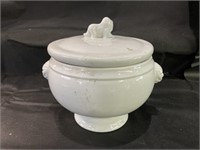 Lion Face Handled Covered Dish