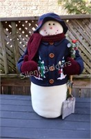 Large Fabric Material Snowman Floor Figurine