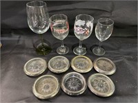 Wine Glasses & Coasters