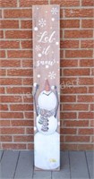 NEW - Large Lithograph Snowman Plank Art Board