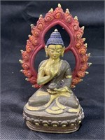 VTG Brass Buddha Palm Up Figurine