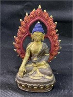 VTG Brass Buddha Palm Down Figurine