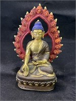 VTG Brass Buddha Palm Out/Down Figurine