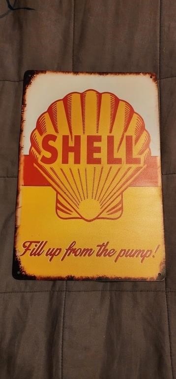 SHELL GAS SIGN 8 X 12