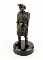 Cast Iron Man with Basket Matchstick Holder