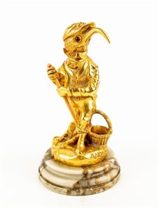 Solid Brass Crow In A Suit Matchstick Holder