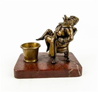 Bronze Fox / Man Matchstick Holder