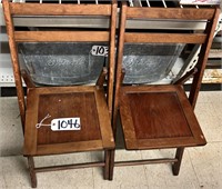 2 Wood Folding Chairs