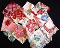 Vintage Ladies Handkerchiefs - Reds (12)