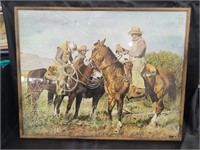 Horse Round Up Western Framed Art
