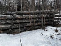 Stack Of Cut Spruce Logs