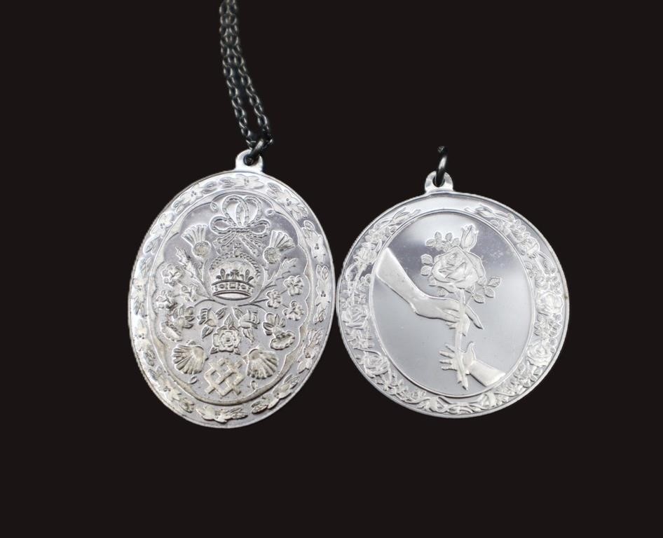 Pair of Sterling Medallion Pendants