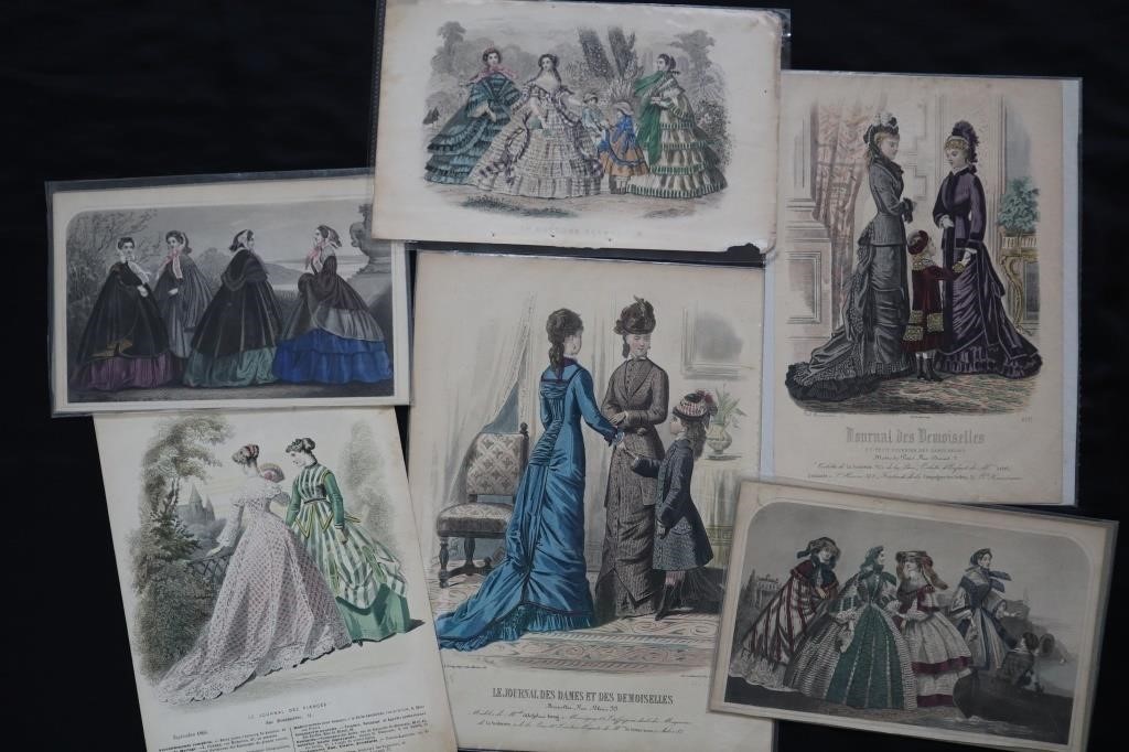 Group of Antique Fashion Plates