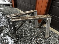 Pair of Wooden Sawhorses