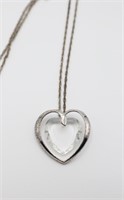 Sterling & Crystal Heart Necklace