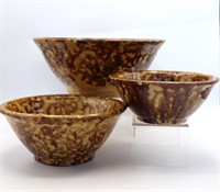 Antique Bennington Pottery Nesting Bowls (3)