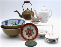 Asian Style Bowls, Mini Tea Set, Brass Pot & More