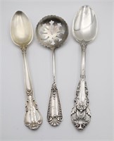 3 Ornate Sterling Silver Spoons