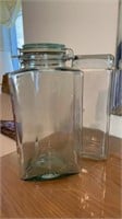 Glass storage jars, Triangular Made in Italy,