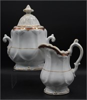 ca. 1860's Ironstone China Sugar Bowl & Creamer