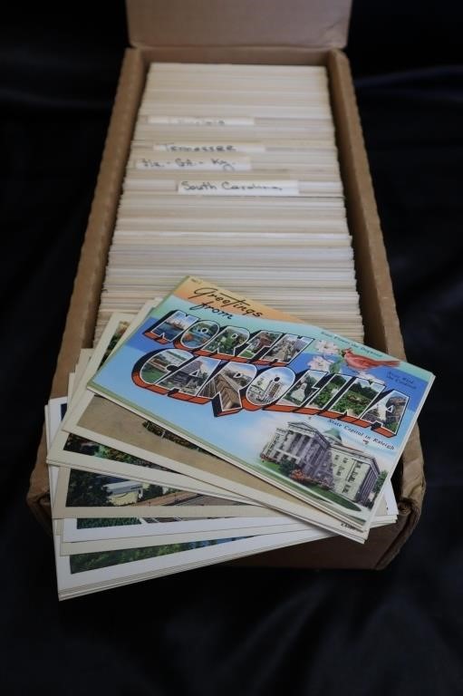 Box Full of Linen Style Travel Postcards