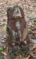 Vintage Carved Wood Bear Garden Statuette